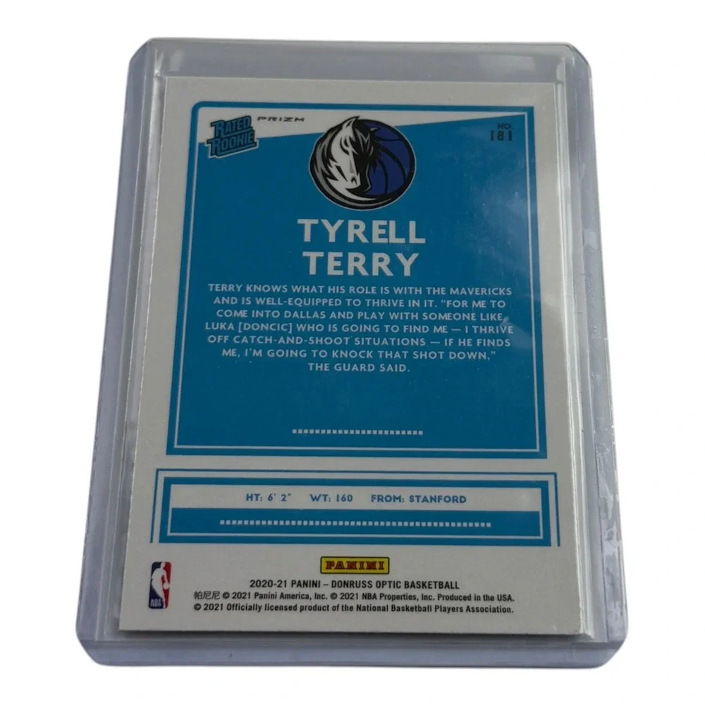Tyrell Terry 2020-21 Panini Donruss Optic Rated Rookie Silver Prizm Holo #181
